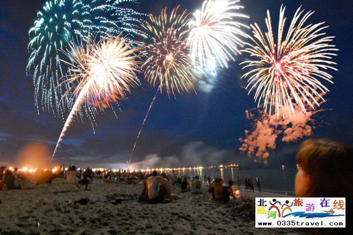 北戴河南戴河?xùn)|戴河煙花焰火沙灘篝火晚會